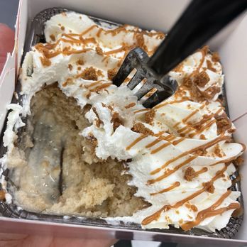 Crumbl - Chelsea - Biscoff tres leches cake. So yummy and moist - Bakeries Near Me - New York, New York