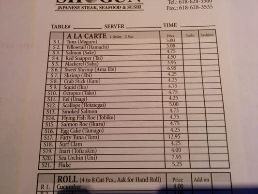 Menu photo 5 Shogun Japanese Steakhouse Fairview Heights, IL Menu photo 5 Shogun Japanese Steakhouse Fairview Heights, IL