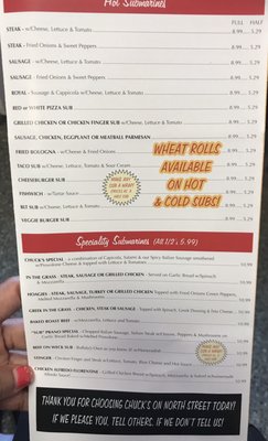 Menu photo 4 Chucks Pizza Buffalo, NY Menu photo 4 Chucks Pizza Buffalo, NY