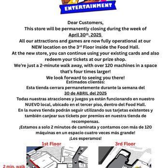 Arcade Zone - We are Moving to a Bigger location and effective April 30th 2025 in the same Mall but in the 3rd Floor... See you there - Arcades Near Me - Aventura, Florida