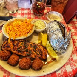 Grilled Salmon with Baked Potato Grilled Salmon with Baked Potato