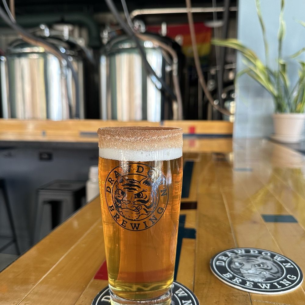 Drawdown Brewing - Their seasonal pumpkin beer with a sugar rim. You have to order the sugar rim, it has additional spices and is very fall! - Brewpubs Near Me - Boston, Massachusetts