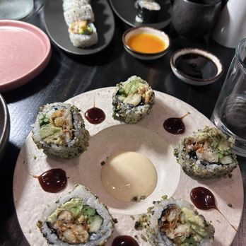 Kyojin DC - Soft shell crab roll (foreground) - Sushi Bars Near Me - Washington, DC, District of Columbia Kyojin DC - Soft shell crab roll (foreground) - Sushi Bars Near Me - Washington, DC, District of Columbia