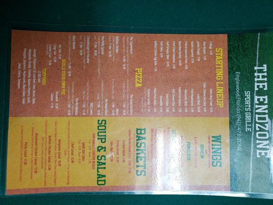 Menu photo 5 The End Zone Englewood, FL Menu photo 5 The End Zone Englewood, FL