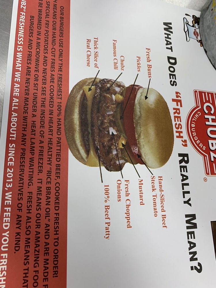 CHUBZ Famous Chiliburgers