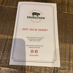 Smoke and Sow - Menu