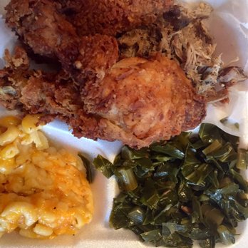 Big Daddy’s Home Plate BBQ - Bland, nearly burnt chicken LEGS with okay mac & cheese, pulled pork and delicious collard greens with smoked turkey. - Barbeque Near Me - Haverstraw, New York Big Daddy’s Home Plate BBQ - Bland, nearly burnt chicken LEGS with okay mac & cheese, pulled pork and delicious collard greens with smoked turkey. - Barbeque Near Me - Haverstraw, New York