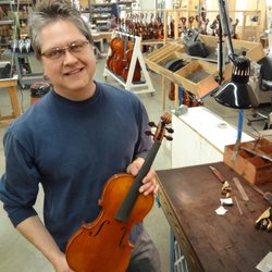 Southwest Strings - Head Luthier Rebecca, starts work on a violin destined for a student in Texas!