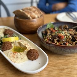 Mazza platter and eggplant salat