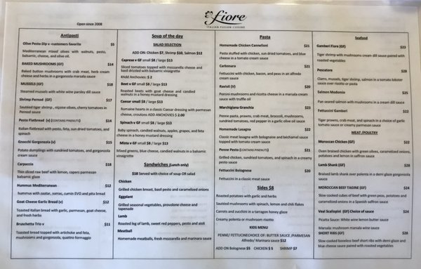 Menu photo 4 Fiore Restaurant Concord, CA