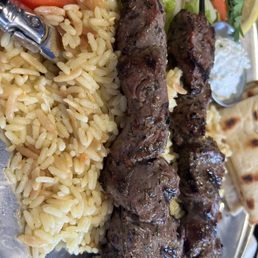 Steak platter is delicious