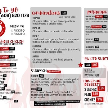Pikkito - Menu - Peruvian Near Me - Middleton, Wisconsin