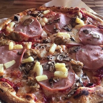 Blaze Pizza - Build your own - Ham, sausage, mushrooms, pineapples and extra cheese! Sooooo good!!! - Salad Near Me - Tracy, California