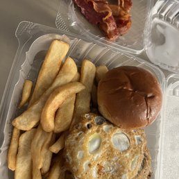 Jameson 's Burger with a side of bacon Jameson 's Burger with a side of bacon