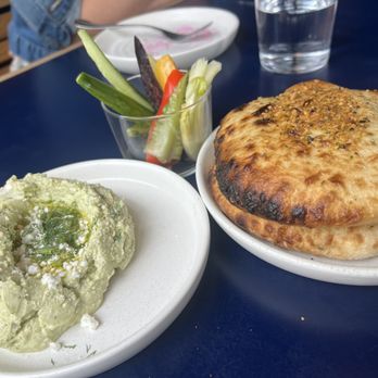 Andros Taverna - The spice blend on top of the pita bread is divine- a must! - Greek Near Me - Chicago, Illinois