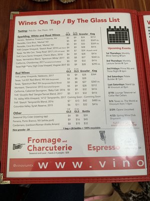 Menu photo 5 Vinovium Johnson City, TX