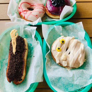 Brewnuts - Cereal Killer (vegan), Black Flame Candle Bullseye, Rise From The Grave Crème Stick (vegan), Browned Butter Mummy - Donuts Near Me - Cleveland, Ohio