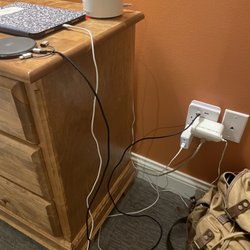 Plenty of charging outlets on each nightstand.