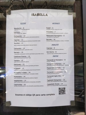 Menu photo 1 Isabella Madrid, M