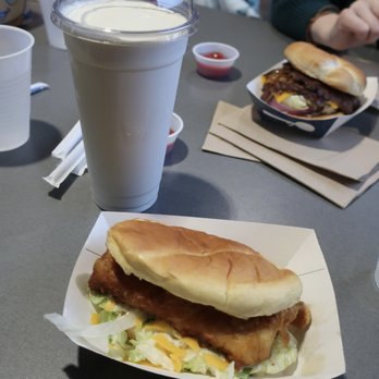 Culver's - Cod sandwich, large vanilla shake, and a double butter burger. - Burgers Near Me - Glenview, Illinois