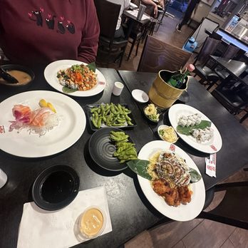 Tokyo Sushi Loha - Salmon belly sashimi, garlic edamame, crunchy scallop roll... - Sushi Bars Near Me - San Diego, California Tokyo Sushi Loha - Salmon belly sashimi, garlic edamame, crunchy scallop roll... - Sushi Bars Near Me - San Diego, California