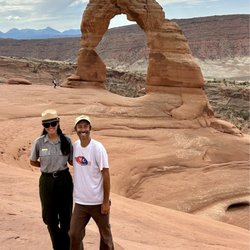 Delicate Arch - Took a photo with the park ranger at Delicate Arch.