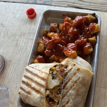 Fratelli Cafe - The New Burrito, we added all the sauce on the potatoes, it didn't come like that. - Coffee & Tea Near Me - Los Angeles, California Fratelli Cafe - The New Burrito, we added all the sauce on the potatoes, it didn't come like that. - Coffee & Tea Near Me - Los Angeles, California