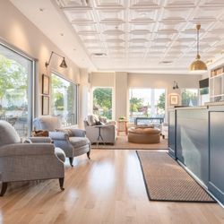The Whaler's Inn - Gorgeous sunlight streaming through our coastal inspired lobby in our Hoxie House in Downtown Mystic at The Whaler's Inn.