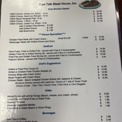 Cow Talk Steak House - Cow Talk Menu 7/2025