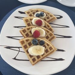 Doña Urraca Hotel - Waffles. The syrup was so thick it was very slow to pour. Yum.