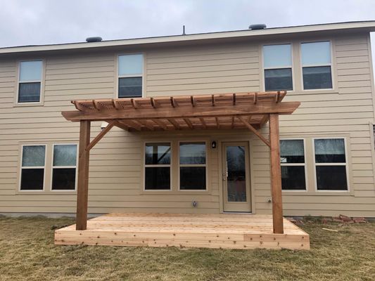 Pergola - Before and after. Pergola came out great and just in time for summer.