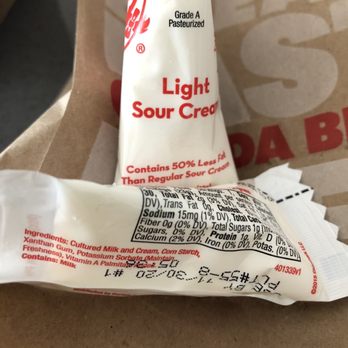 Wendy's - a bag of light sour cream - Fast Food Near Me - Folsom, California