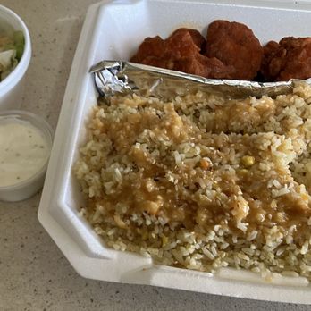 Wings & Rice - Large fried rice, boneless wings, **free** salad, ranch dressing, and extra sauce for the rice. Price: $18.47. - Chicken Wings Near Me - Tucson, Arizona