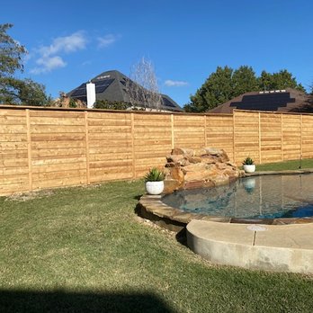 Discount Fence USA - 71' long, 8' high, horizontal board on board, western red cedar, with cap and trim. - Fences & Gates Near Me - Austin, Texas