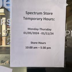 Spectrum - Closed from 1/5/24 to 1/22/24
