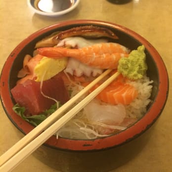 Shiki - Chirashi with a few pieces already gone! - Japanese Near Me - Rochester, New York Shiki - Chirashi with a few pieces already gone! - Japanese Near Me - Rochester, New York