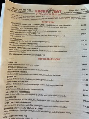 Menu photo 2 Lucky Cat Bistro Novato, CA