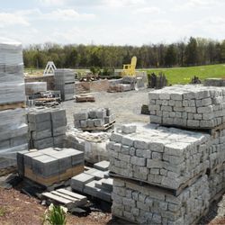 Rocky Lea Landscape Supply - Bulk pallets of masonry bricks and blocks at Rocky Lea Landscape Supply