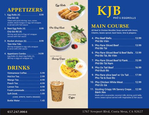 Menu photo 8 KJB Pho and Eggrolls Costa Mesa, CA Menu photo 8 KJB Pho and Eggrolls Costa Mesa, CA