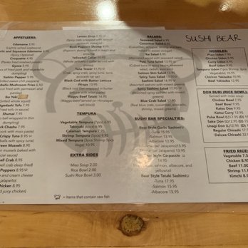 Sushi Bear - Non-sushi menu (May 2019) - Sushi Bars Near Me - Tustin, California Sushi Bear - Non-sushi menu (May 2019) - Sushi Bars Near Me - Tustin, California