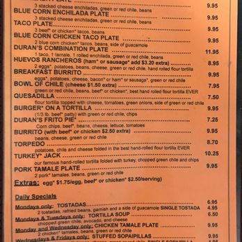 Duran Central Pharmacy - Menu - May 2018 - Mexican Near Me - Albuquerque, New Mexico Duran Central Pharmacy - Menu - May 2018 - Mexican Near Me - Albuquerque, New Mexico