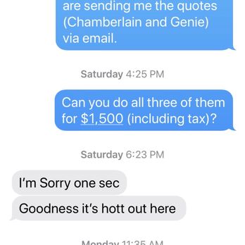 Ryan’s Overhead & Garage Door Repair - Our text conversation...posted on Friday after his lack of response via text! - Garage Door Services Near Me Ryan’s Overhead & Garage Door Repair - Our text conversation...posted on Friday after his lack of response via text! - Garage Door Services Near Me