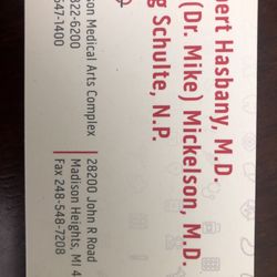 Ira Mickelson, MD - New address business card