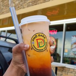 Thai tea with boba Thai tea with boba