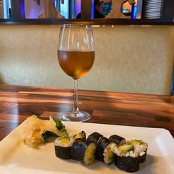 Koon Manee Thai and Sushi Restaurant - Plum wine (9$) and Avocado Roll (8$)