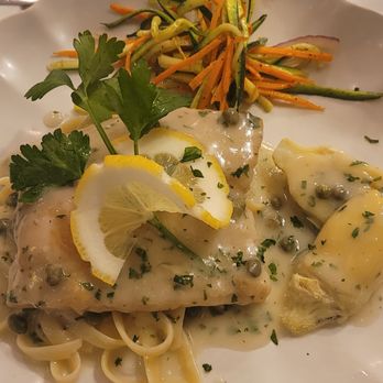Osteria Rustica - Lemon and caper sauced Sole with Baby Artichoke Hearts - Italian Near Me - Bunnell, Florida