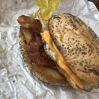 Schreiber’s On Rye - Bacon egg and cheese on a poppyseed roll - Sandwiches Near Me - Charlotte, North Carolina Schreiber’s On Rye - Bacon egg and cheese on a poppyseed roll - Sandwiches Near Me - Charlotte, North Carolina