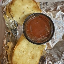 Garlic bread-this is to go, I ate 2 pieces. Yum!