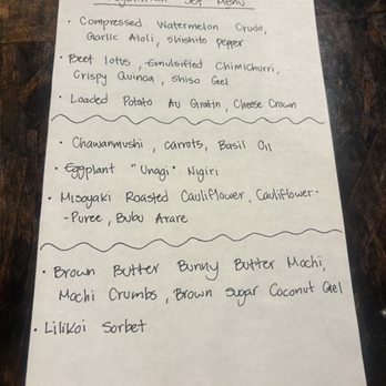 XO Restaurant - Vegetarian set menu for the evening - Asian Fusion Near Me - Honolulu, Hawaii