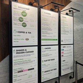 Shake Shack - menus on the wall of the restaurant - Burgers Near Me - Denver, Colorado Shake Shack - menus on the wall of the restaurant - Burgers Near Me - Denver, Colorado